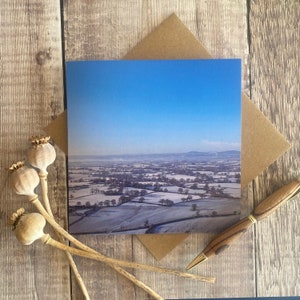 Carte de voeux scène de neige en hiver - carte de voeux scène de neige drone - carte d'anniversaire d'hiver - carte de paysage d'hiver