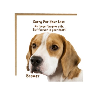 Carte de condoléances Beagle - Avec nos condoléances pour la perte de votre chien - Carte de condoléances Beagle - Carte de condoléances personnalisée pour la perte de votre chien - Carte de condoléances pour la perte de votre chien