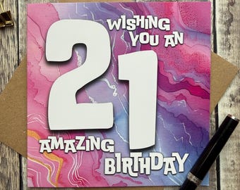 21st Birthday Card: fun 21st birthday card