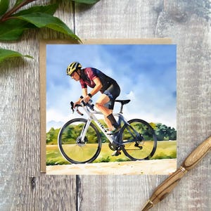 Carte de voeux de cyclisme, carte de voeux de vélo de course, carte d'anniversaire de cyclisme, carte de cyclisme, carte de vélo de course, carte de sport