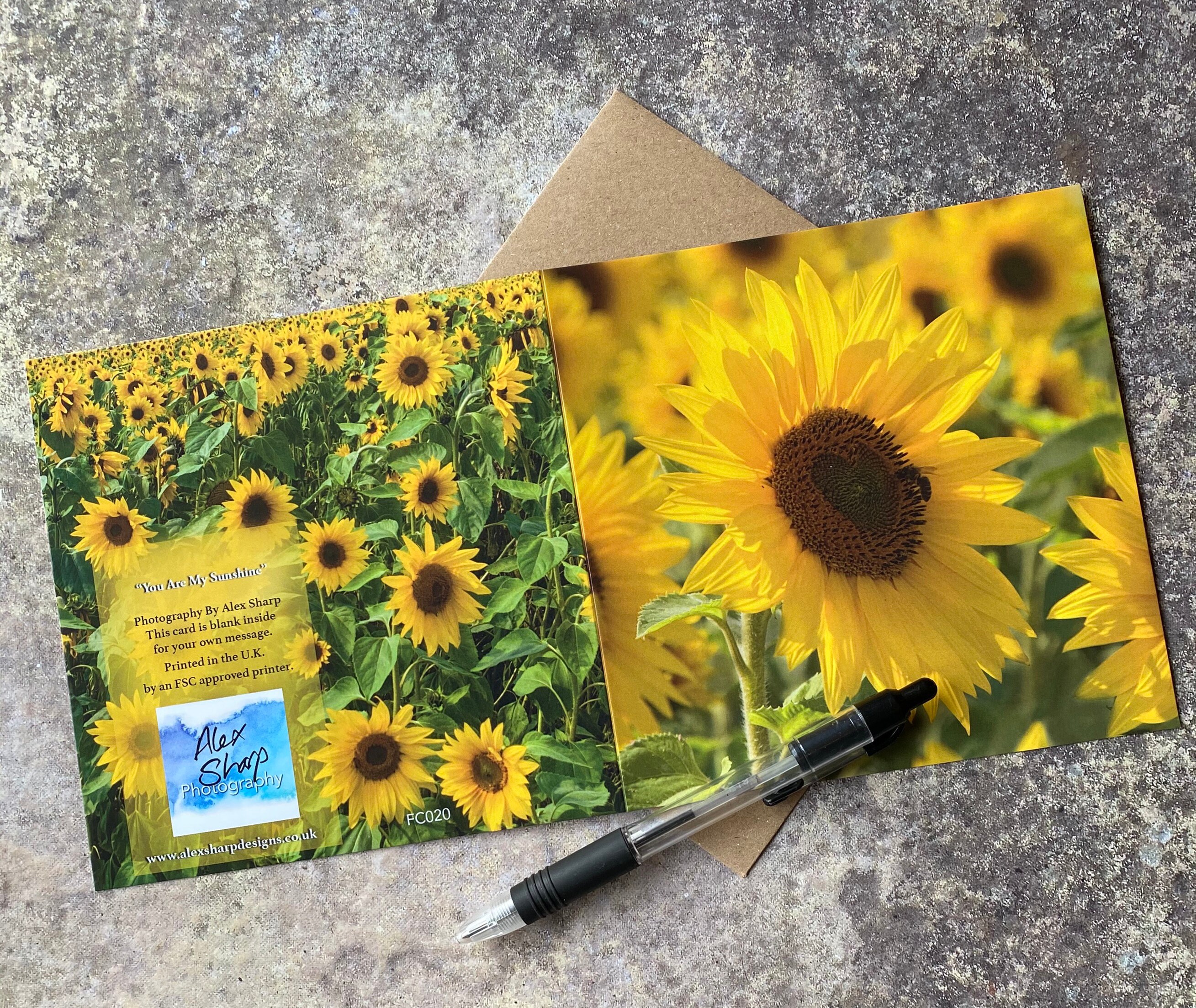 Sunflower Greeting Card Flower Card for Her Female Birthday Card ...