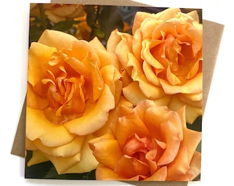 Orange Roses Greeting Card: Floral Birthday Card for Mom
