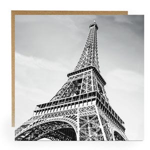 Carte de voeux Tour Eiffel - carte de voeux monument de Paris - carte d'anniversaire Tour Eiffel - carte Tour Eiffel noir et blanc