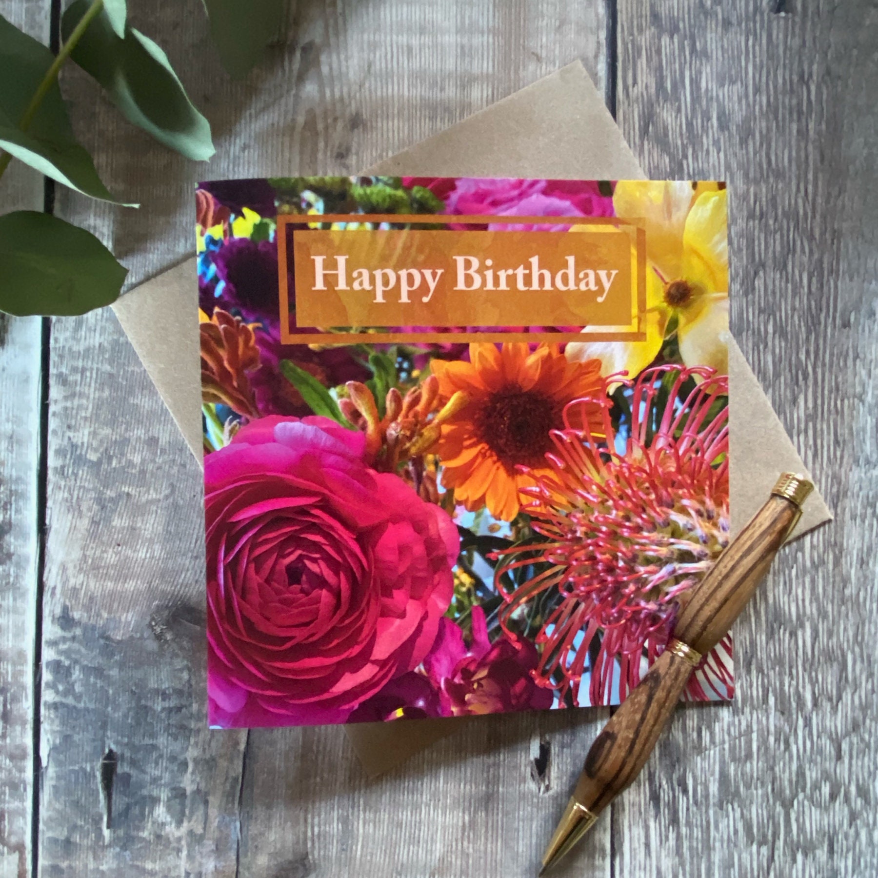 Happy Birthday Card Flower Card Pretty Happy Birthday Card for Woman