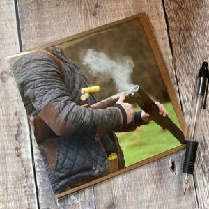 Carte fusil de chasse deux canons - carte de voeux de tir - carte de sport de campagne - carte de tir sportif - carte d'anniversaire de tir