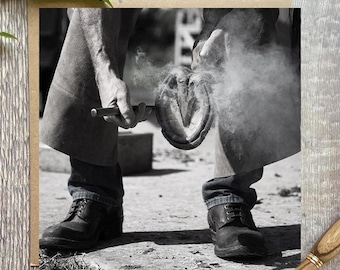 Farrier at Work Photo Greeting Card - Horse Card