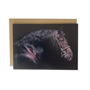 Horse Greeting Card, Beautiful brown horse portrait on a greeting card - HORSE CARD - Horse birthday card - Horse fine art card