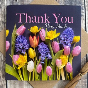 Carte de remerciement - Carte de remerciement florale - Jolie carte de remerciement - Carte de remerciement pour une amie - Carte de remerciement pour elle - Cartes de remerciement