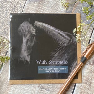 Avec carte de sympathie cheval - carte de perte de cheval - les chevaux laissent des empreintes de sabots dans votre coeur carte de sympathie - carte de cheval noir - carte de sympathie de cheval