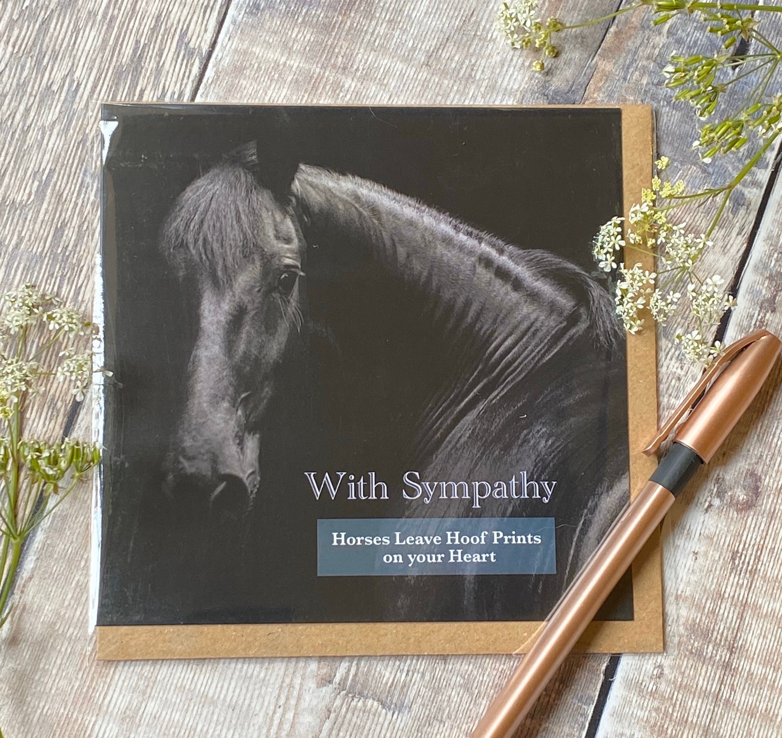 With Sympathy Horse Card Horse Loss Cardhorses Leave Hoof Etsy Australia