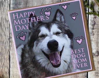 Alles Gute zum Muttertag vom Hund Karte - Malamute Muttertagskarte - Husky Muttertagskarte
