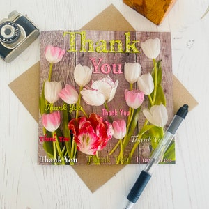 Bedankkaart - bloemen Bedankkaart - tulp bedankkaart