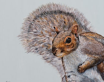 Squirrel Print - A4 Print - Giclee - Wildlife print -  Nature Lover - Wildlife Painting - Squirrel