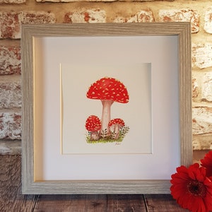 Original Fly Agaric Mushroom watercolour painting - Mushroom Watercolour - Fungi Painting - Original Art - Mushroom Painting - Wild Mushroom