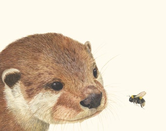 Otter Print - Otter Picture - Otter Painting - Otter Art Print - Otter Watercolour - Otter Art - British Wildlife - Wildlife Print - Otter
