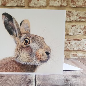 Hare Card - Wenskaart - Blank Inside - Hare Lover - Verjaardagskaart - Prairiehaaskaart - Bunny Card - Rabbit Card - Kaart alle gelegenheden