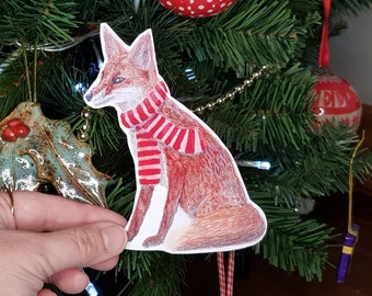 Large Fox Sticker - Animal Stickers - Wildlife Stickers - Vinyl Stickers - Christmas Stickers - Wildlife Gift - Waterproof