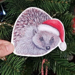Pegatina de erizo grande - pegatinas de animales - pegatinas de vida silvestre - pegatinas de vinilo - pegatinas de Navidad - regalo de vida silvestre - impermeable