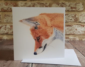 Fox Card - Fox Greeting Card - Fox Birthday Card - Black card inside - Fox - Fox Lover - Fox Gift - Recycled Card - Wildlife Art - Cards