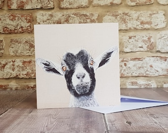 Goat Card - blank card - greetings card - farm animal