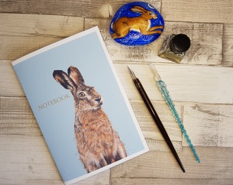 A5 handgemachte Notebook - A5 Journal - Hase Notebook - Tierwelt Notebook - Notebook - stationär - leere Seite Notebook - Eco Friendly - Hase