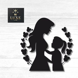 Couronne de fleurs mère fille SVG Design - téléchargement numérique pour machines de découpe
