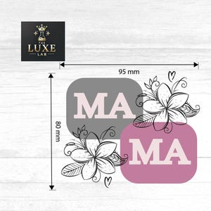 Floral Mama-tekst png: vrouwelijke blauwe en roze pastelkleurige muurkunst voor kinderkamer | Digitale download