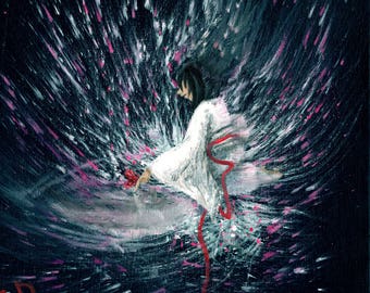 Fatal Frame konsttryck "Crimson Butterfly" oljemålning spel olika storlekar giclée arkiv