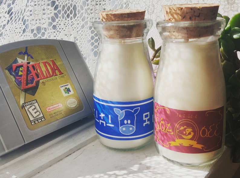 Legend of Zelda Lon Lon Mjölk och Chateau Romani Paket med 2 Ljus | 100 % Sojavax | Sojaljus | Ofärgat Sojavax | Naturligt Vax | Nördiga Gåvor bild 2