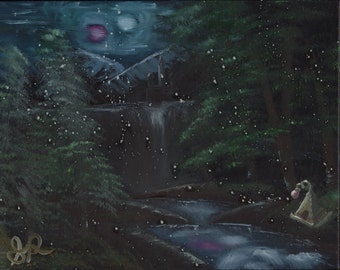 Final Fantasy IX Konsttryck "Night's Rest" Oljemålning Gaming Olika Storlekar Giclée Arkiv