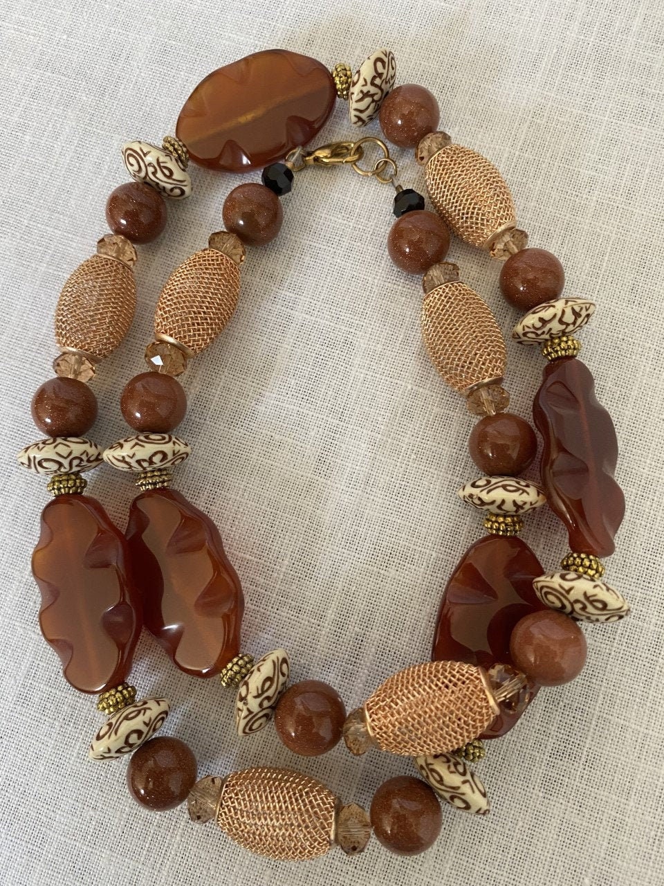 Carnelian and Goldstone Necklace - Etsy