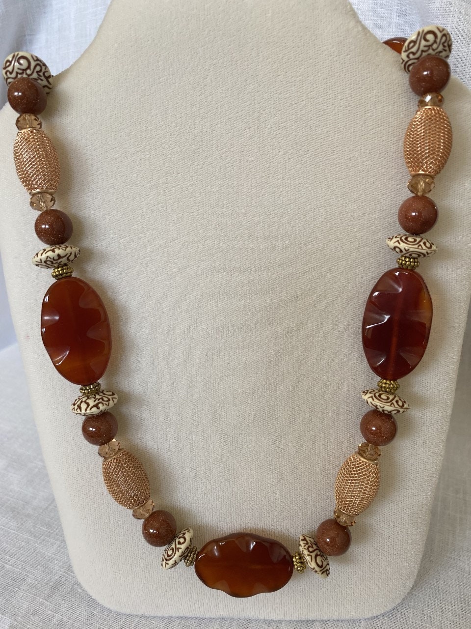 Carnelian and Goldstone Necklace - Etsy