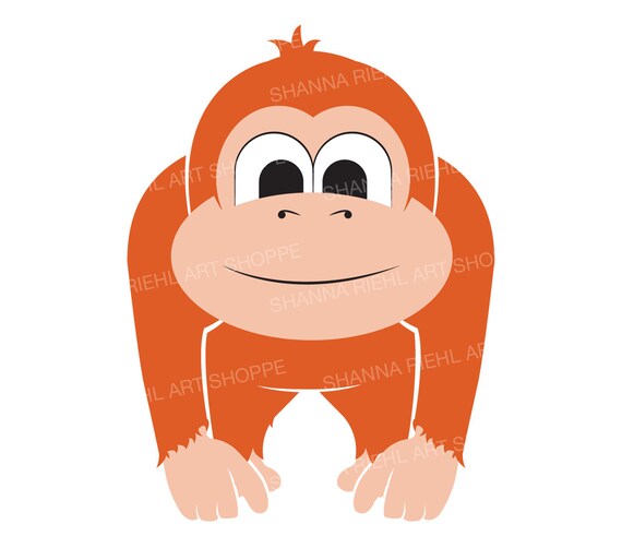 Gorilla Monkey Clipart Commercial Use Safari Animals Etsy