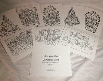 Color Your Own Christmas Cards