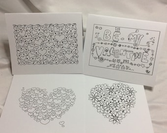 Color your Own Greeting Cards (valentine and love)