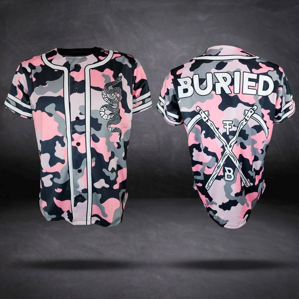 Pink Camo Baseball Jersey