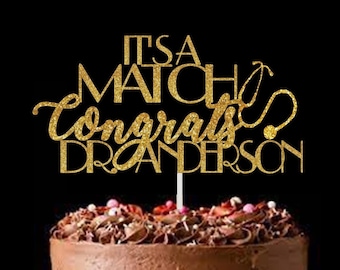 Match Day Cake Topper-Doctor Graduation Gift-Custom Dr. Cake Topper-Match Day Decorations-Match Day Sign-Residency Match-Glitter Cake Topper