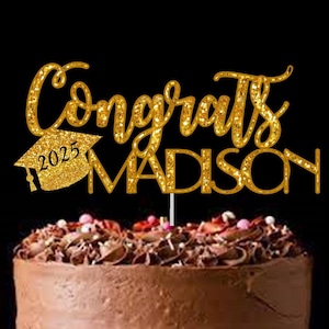 Graduation Party Decorations - Graduation Cake Topper - Personalized Name Cake Topper - Customized Graduation Party Cake Topper - 2025 Grad