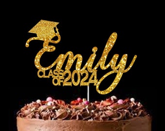 Custom Graduation Party Cake Topper-Graduation Party Decorations-Personalized Name Cake Topper-Grad Party Ideas-Customized-2024 Graduate