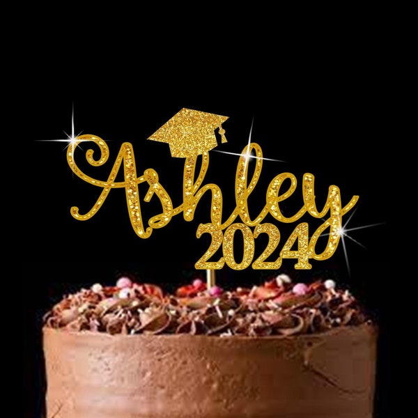 Graduation Cake Topper-Graduation Party Decorations-Graduation Party Ideas-Custom Cake Topper-Grad Party Decor-2024 Senior-Class of 2024