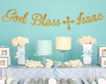 Custom Baptism Banner-Baptism Decorations-First Holy Communion-Christening Celebration Banner-Bautismo-Recuerdos Para Bautizo-Baptism Ideas
