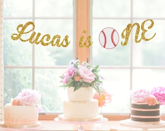 Baseball Birthday Party Banner - First Birthday Party Decor - Baseball Theme Decorations - Little Slugger Birthday - 1st Birthday Photo Prop