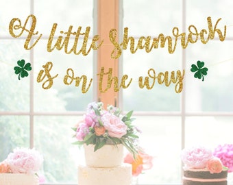 Little Shamrock Baby Shower, St. Patrick's Day Gender Reveal, Irish Theme Baby Shower Decorations, Shamrock Banner, Baby Shower Ideas, Decor