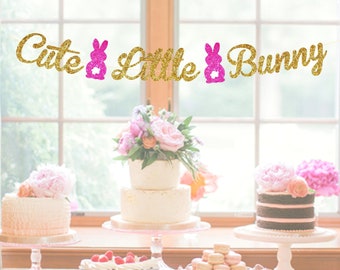 Little Bunny Birthday Party Banner - Some Bunny is One Decor - Easter Theme Birthday Decorations - Bunny Sign - First Birthday Party Ideas