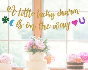Lucky Charm Baby Shower, Little Lucky Charm Banner,Lucky Charm Baby Shower Decorations,St. Patrick's Day Party Decor,Baby Shower Theme Ideas