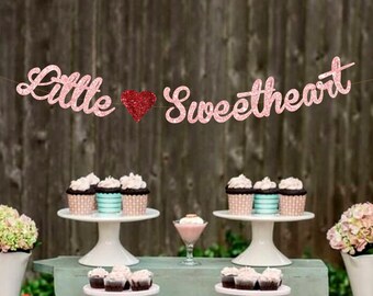 Little Sweetheart Banner-Valentine's Day Birthday Banner-Valentine's Theme Baby Shower-Valentine's Birthday Decorations-First Birthday Party