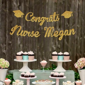 Nurse Banner-Nurse Graduation Party Decorations-Nurse Grad Banner-Nurse Graduation Banner-Nurse Personalized Name Banner-Grad Party Banner