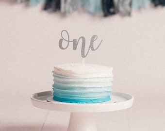 One Cake Topper - First Birthday Cake Topper - Smash Cake Topper - Glitter One Cake Topper - One Year Old - First Birthday Photo Prop