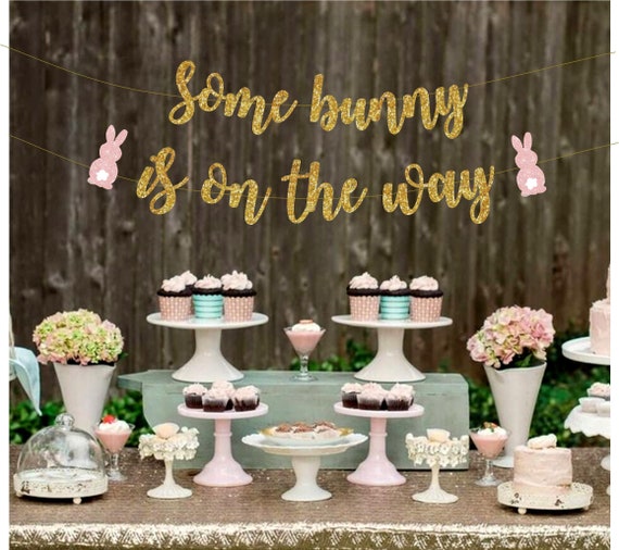 Some Bunny Baby Shower Banner - Bunny Theme Sprinkle Decorations-Some Bunny Gender Reveal Party Decor-Easter Baby Shower Ideas-Welcome Sign