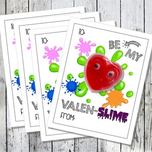 DOWNLOAD INSTANTÂNEO Cartão de Dia dos Namorados, Dia dos Namorados da Escola, Dia dos Namorados de Slime, Cartão de Dia dos Namorados para Imprimir, Dia dos Namorados da Sala de Aula, Slime em Forma de Coração